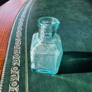 Antique Vintage Victorian Small Glass Inkwell
